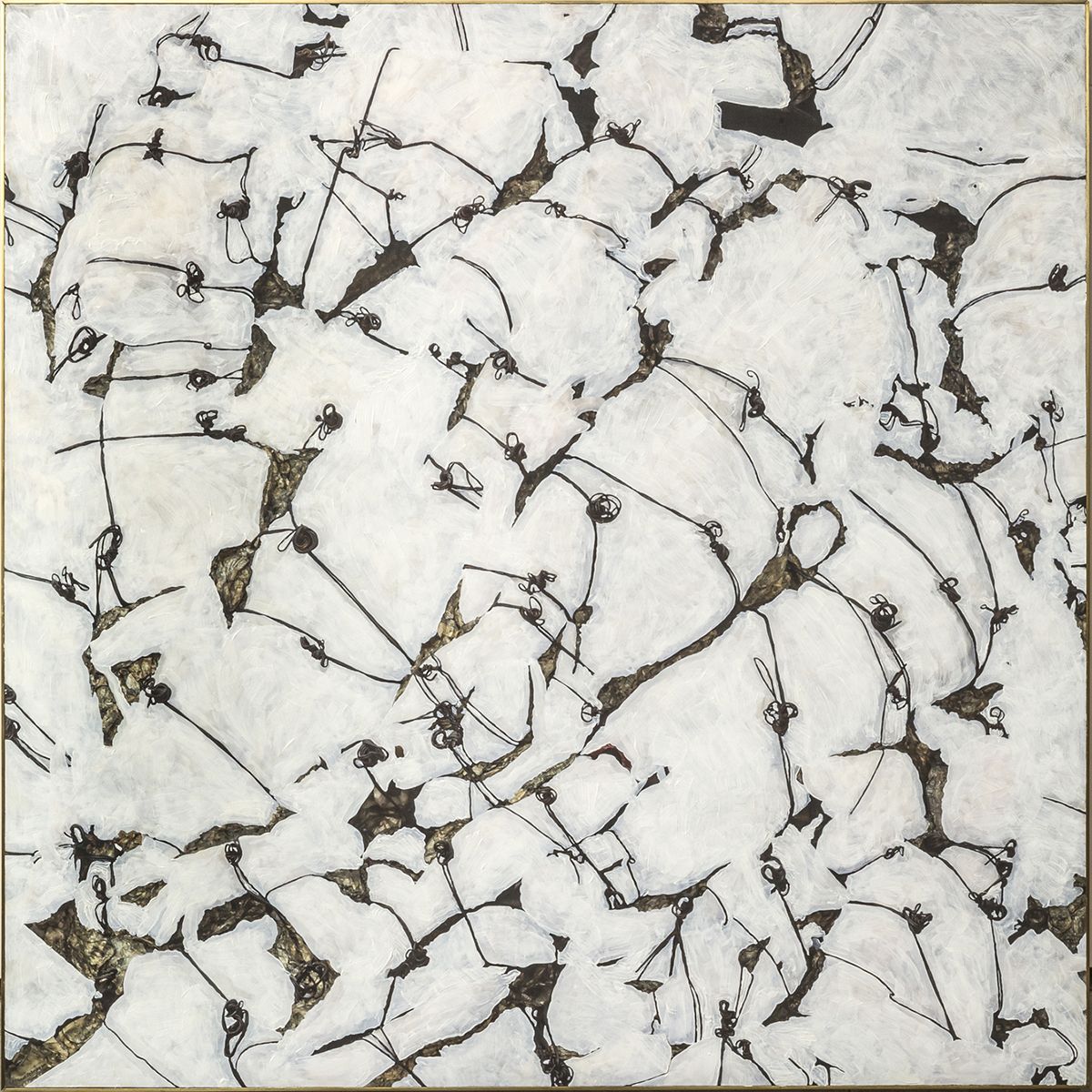 Javier Marín. Nudo XII, 2017. Impresión digital sobre papel de algodón y óleo. 151x151x5 cm.