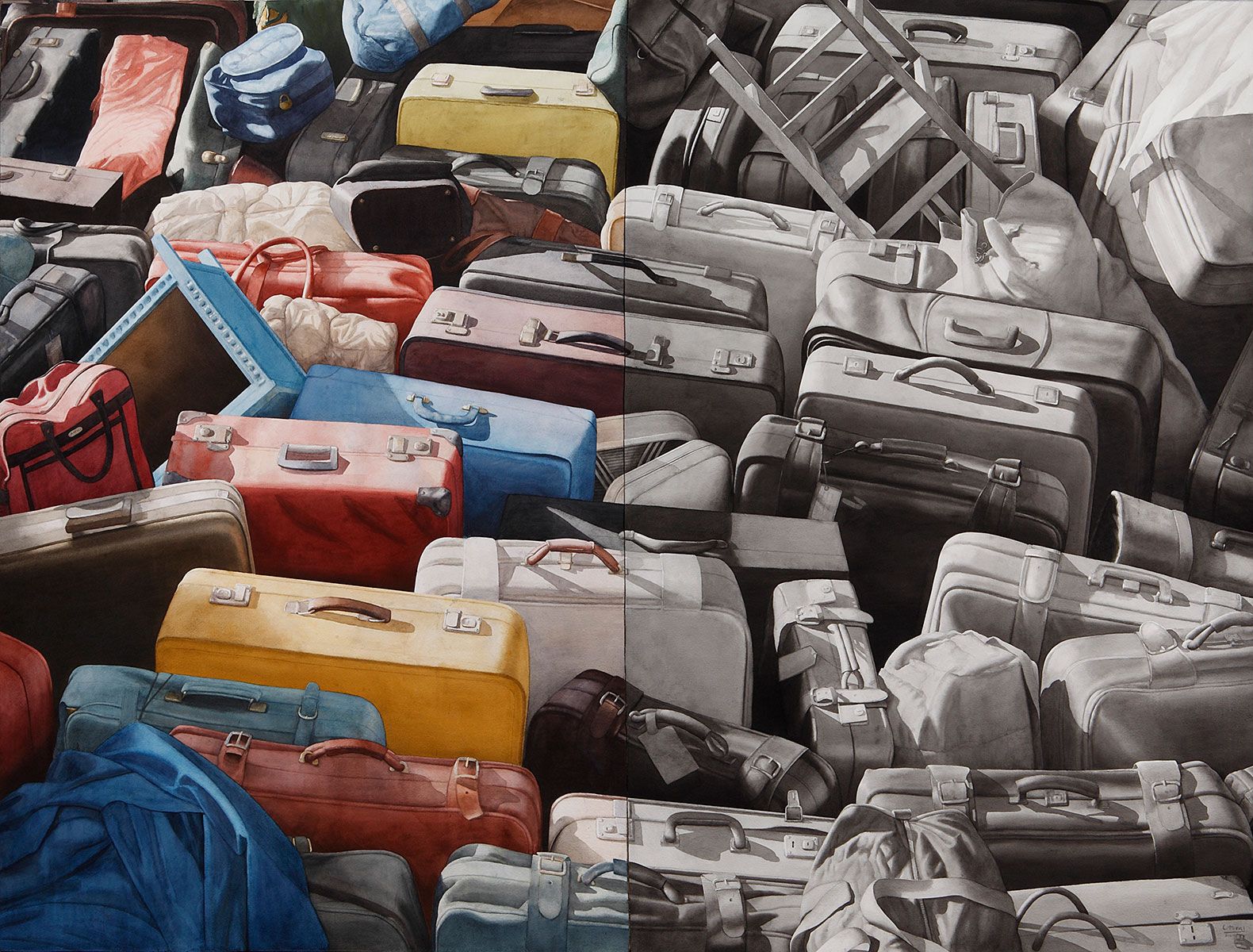 Diptych with Luggage